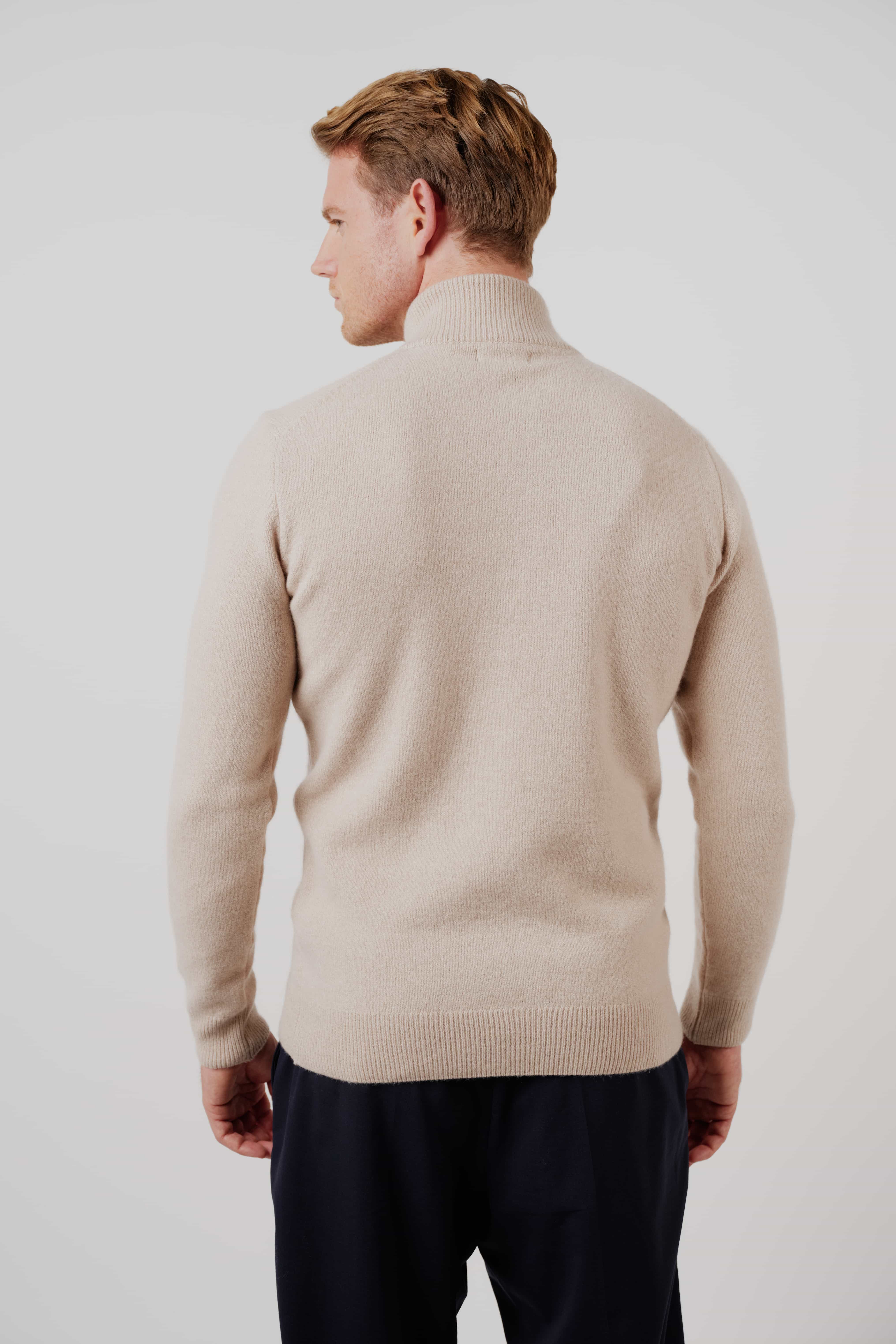 RÆR STUDIOS Merino Silk Cashmere Quarter-Zip Sweater Oat