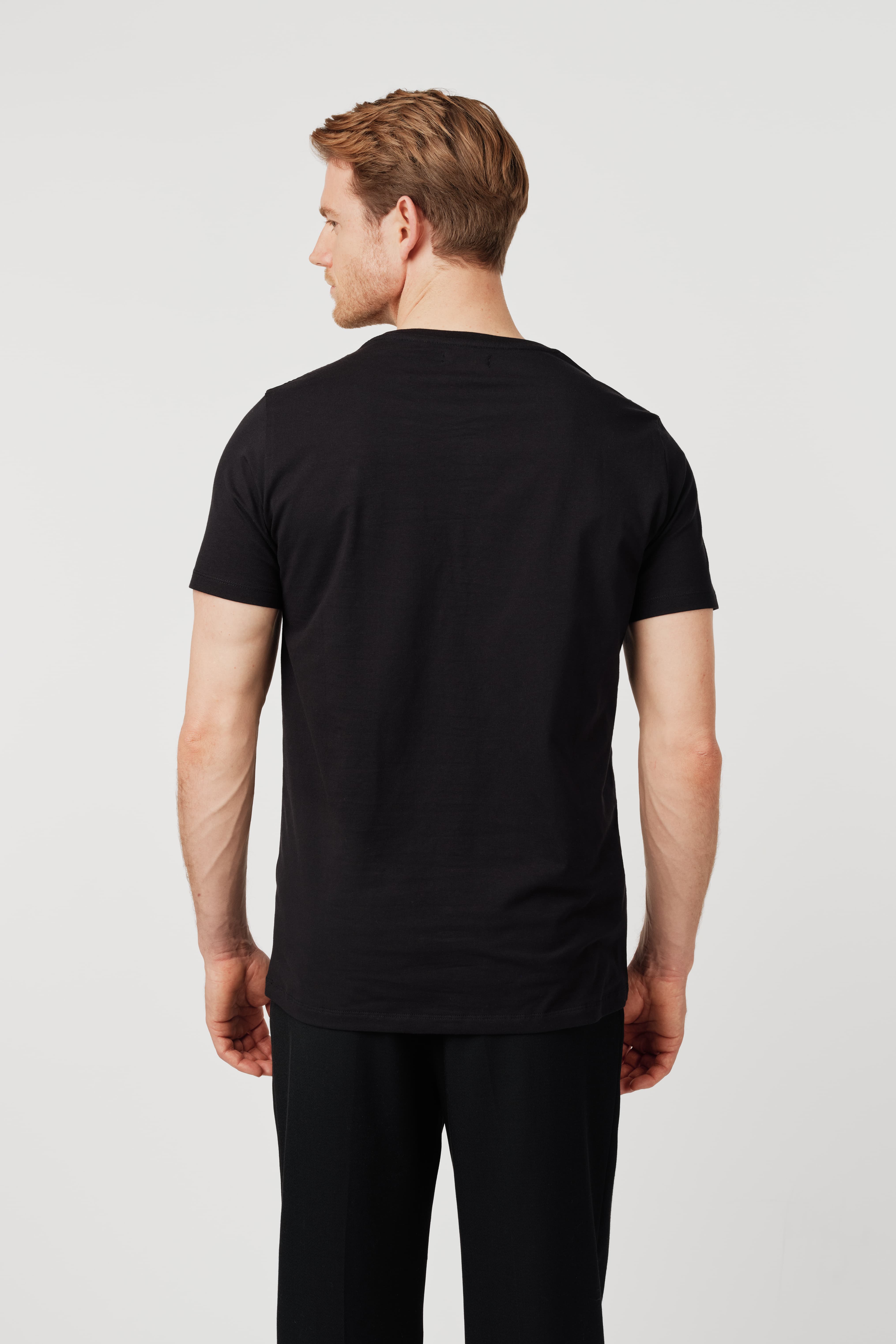RÆR STUDIOS Pima Cotton Crew Neck T-Shirt Black