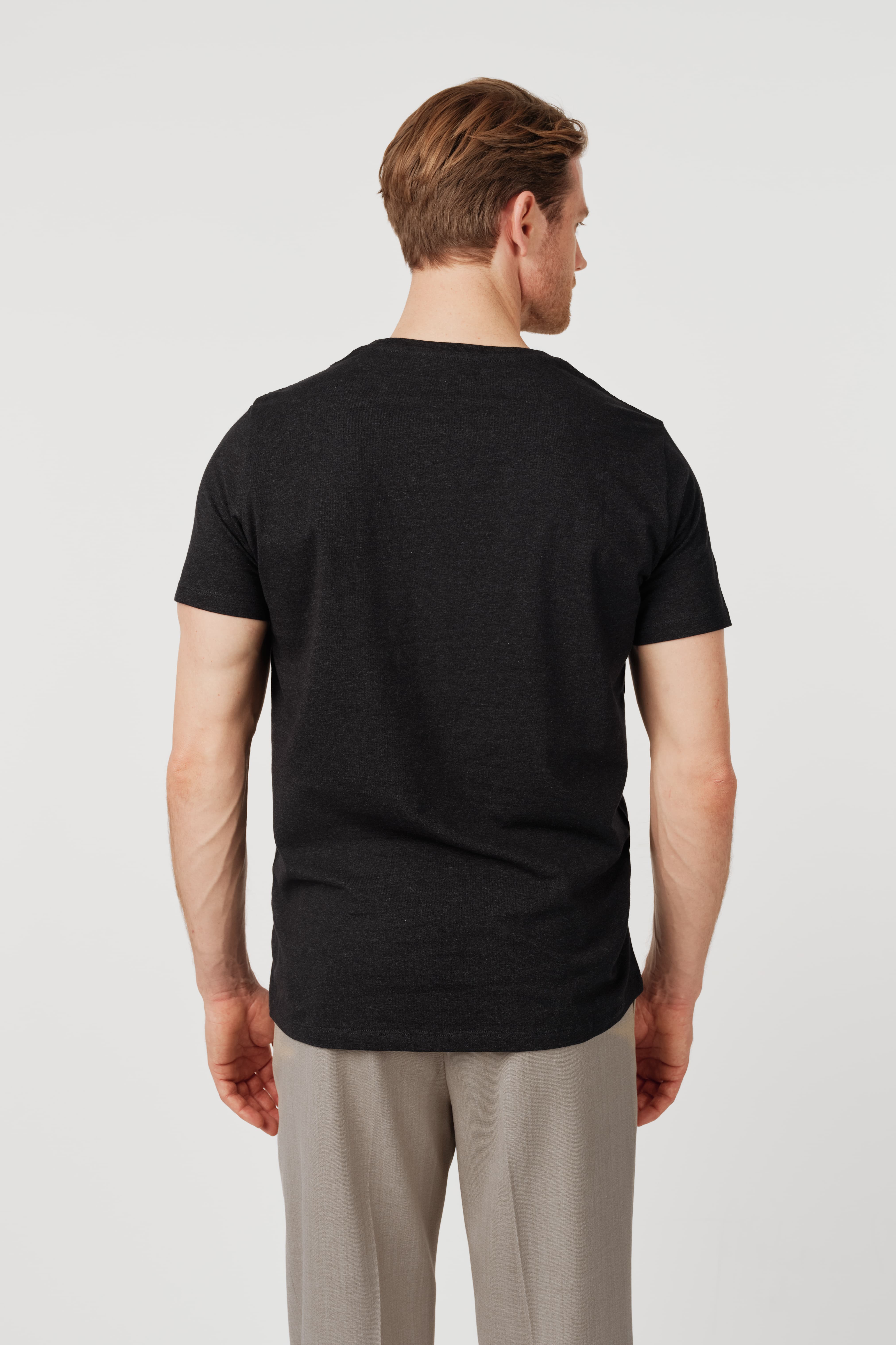 RÆR STUDIOS Pima Cotton Crew Neck T-Shirt Dark Charcoal