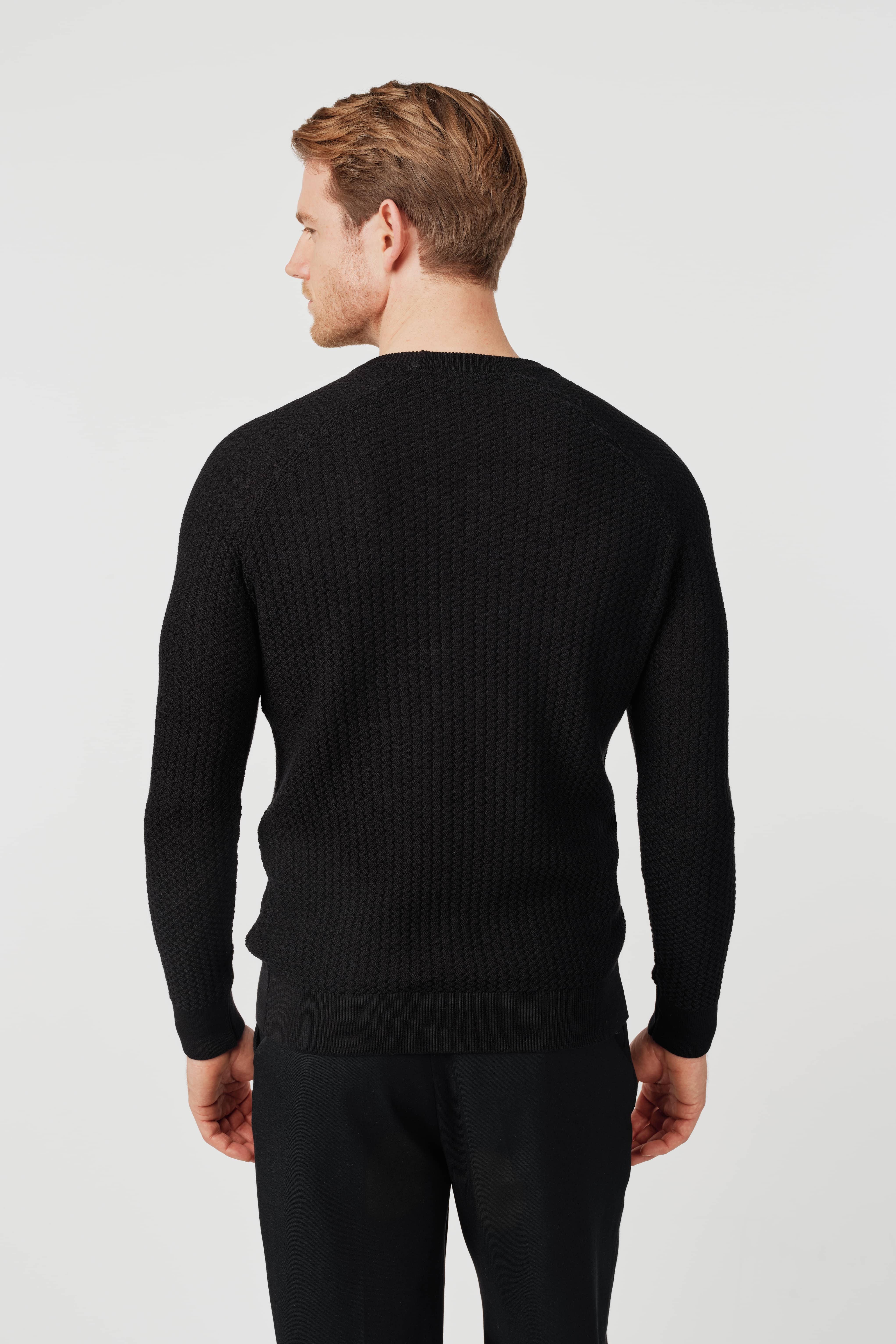 RÆR STUDIOS Pima Cotton Knit Sweater Black