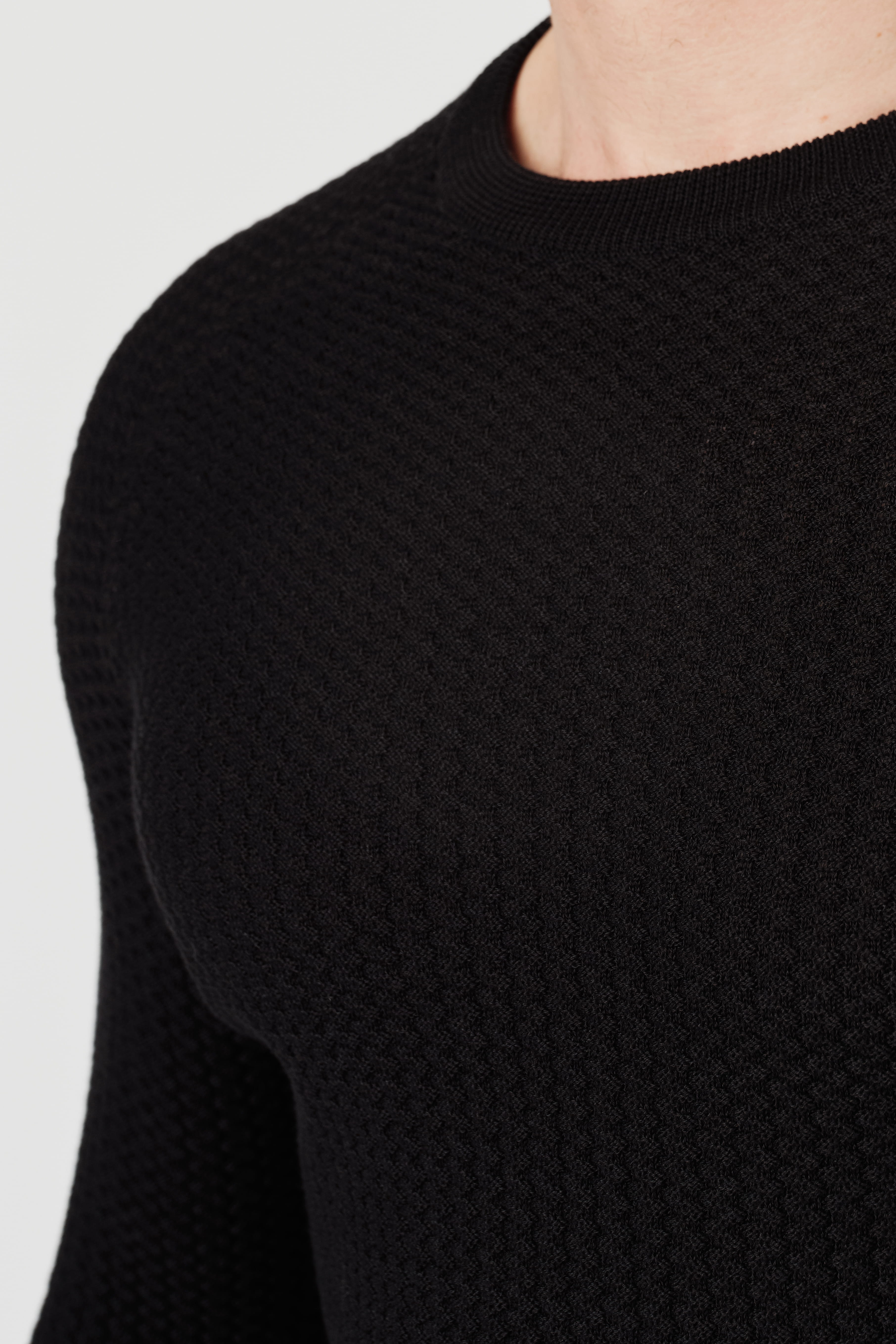 RÆR STUDIOS Pima Cotton Knit Sweater Black