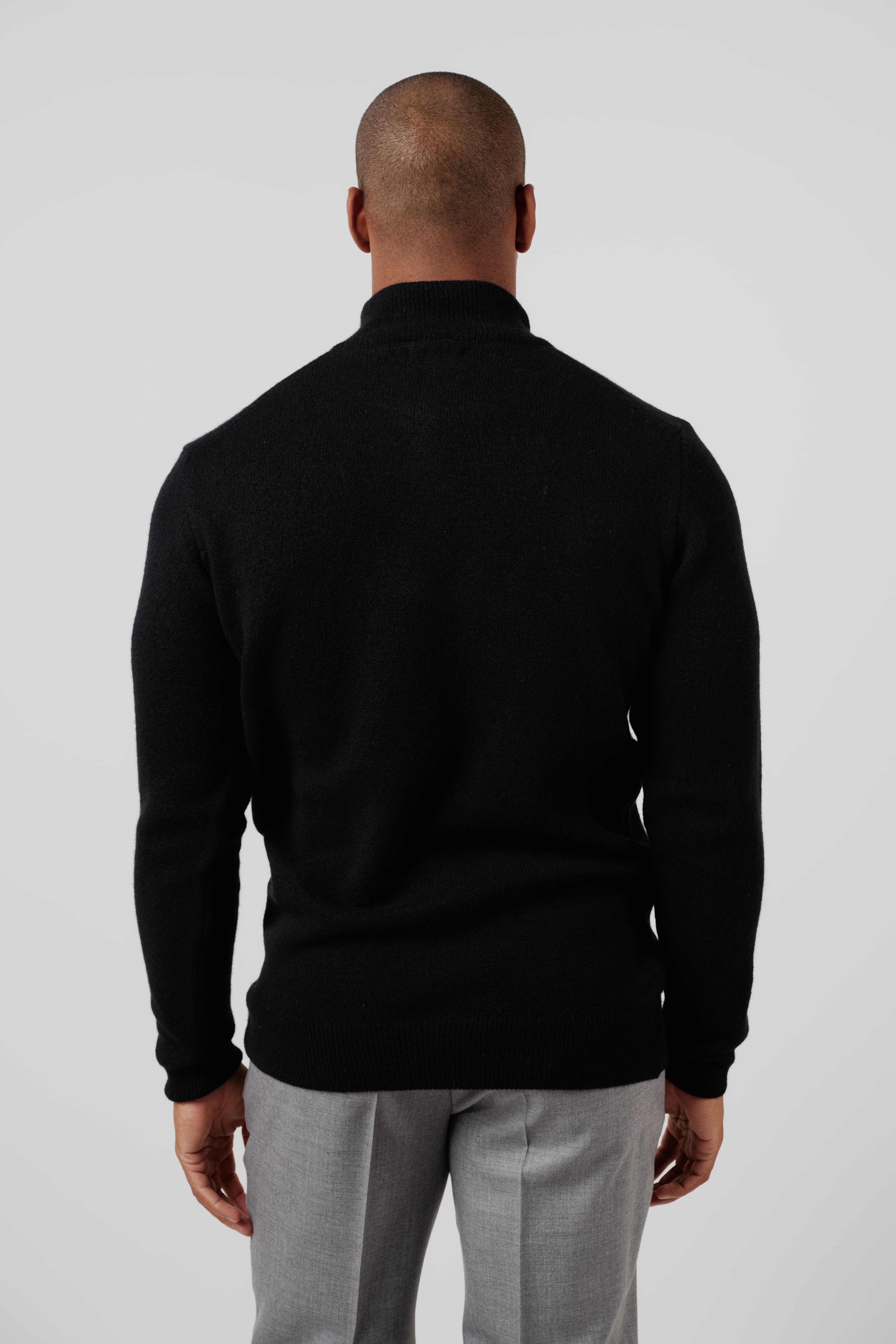 RÆR | RAER Merino Silk Cashmere Quarter-Zip Sweater Black