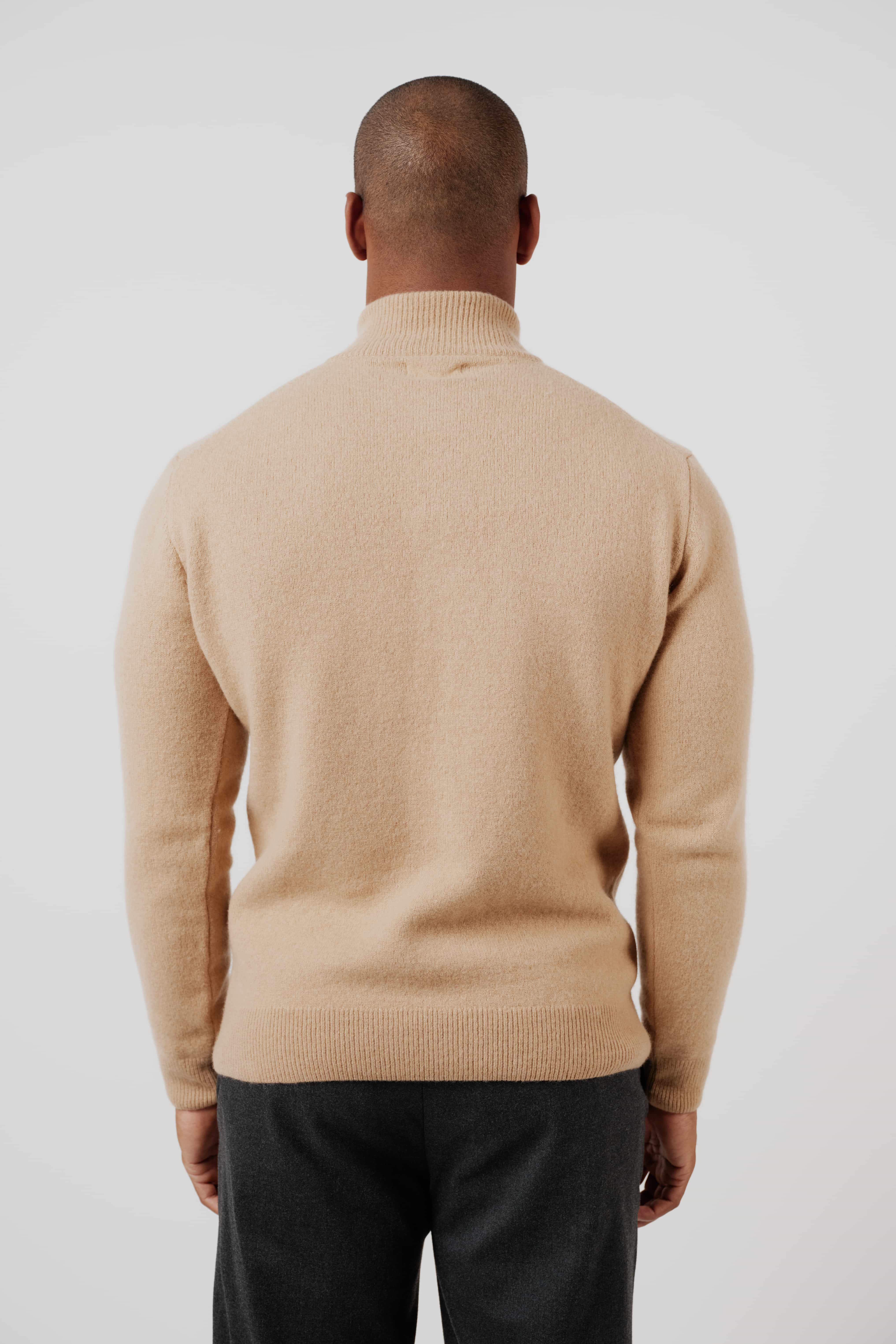 RÆR | RAER Merino Silk Cashmere Quarter-Zip Sweater Camel