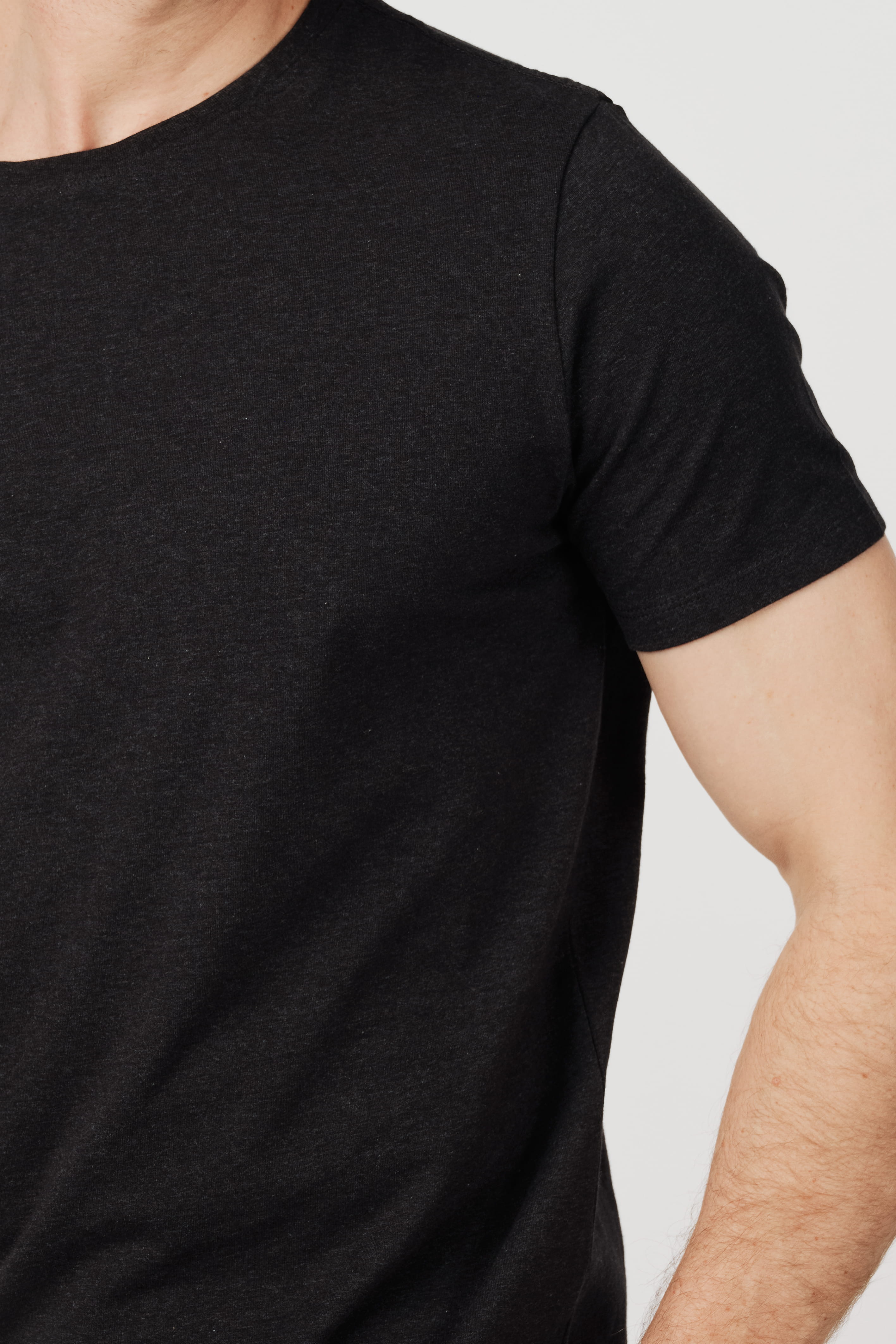 RÆR STUDIOS Pima Cotton Crew Neck T-Shirt Dark Charcoal