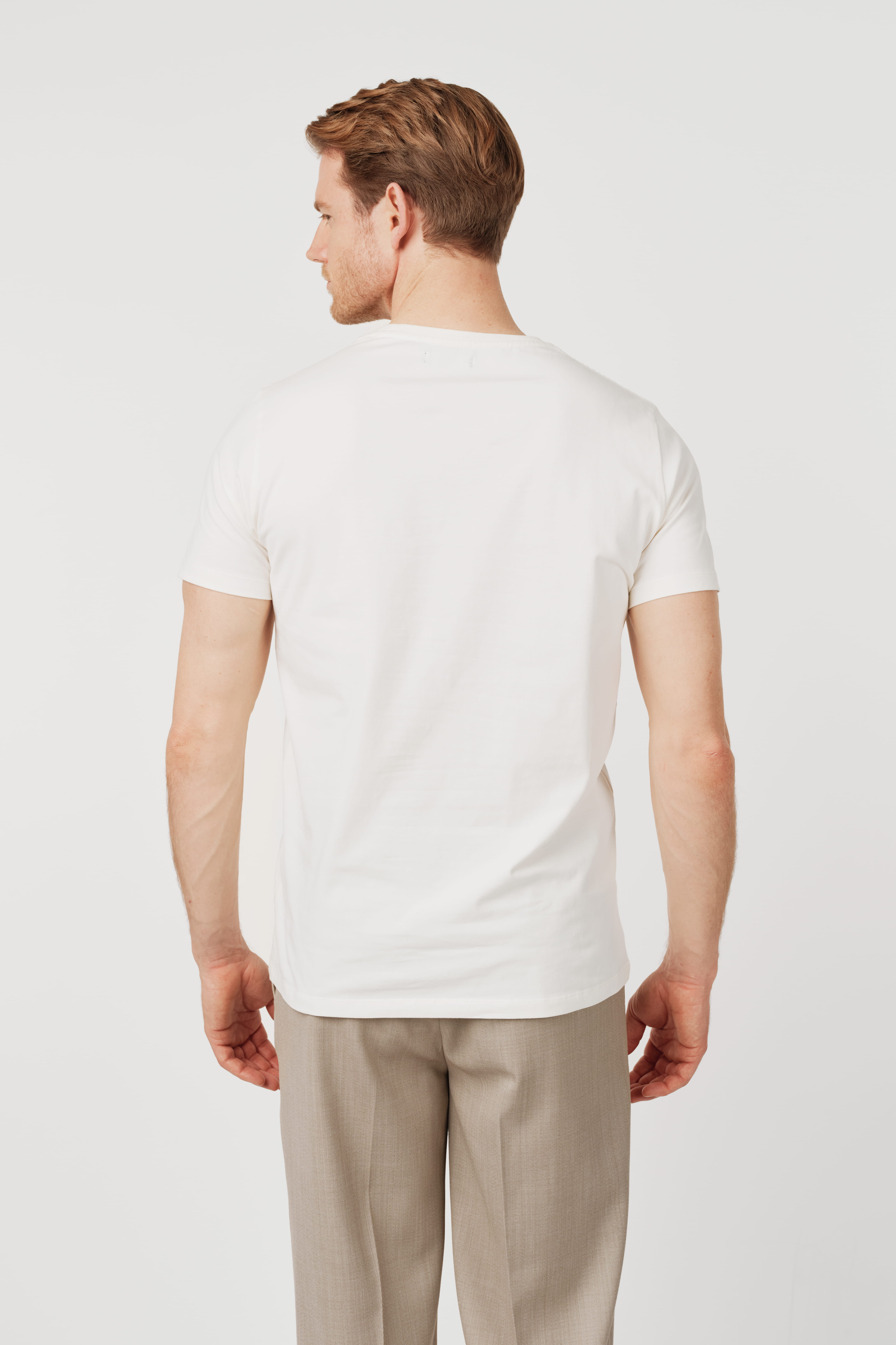 RÆR STUDIOS Pima Cotton Crew Neck T-Shirt Off-White
