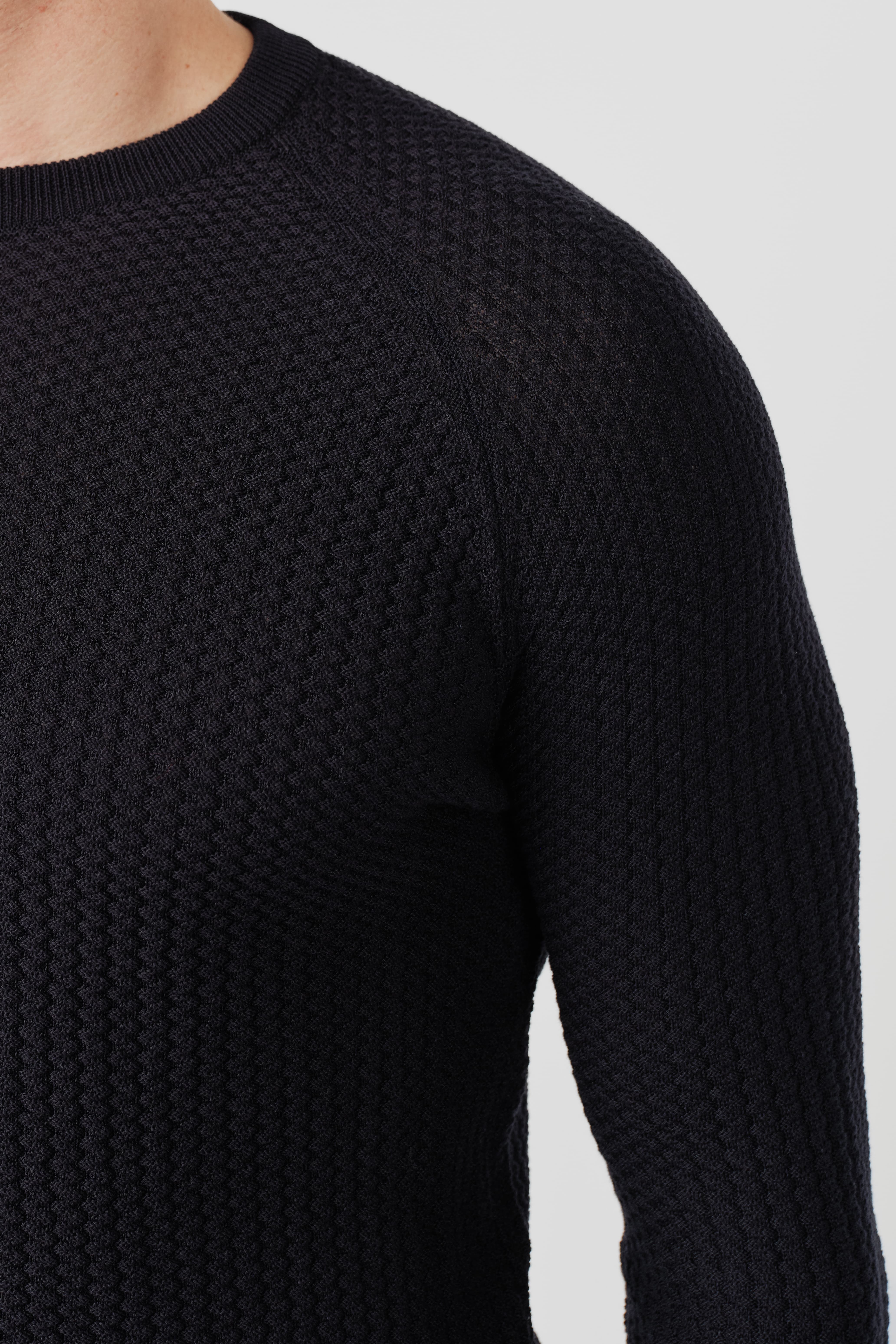RÆR STUDIOS Pima Cotton Knit Sweater Dark Navy