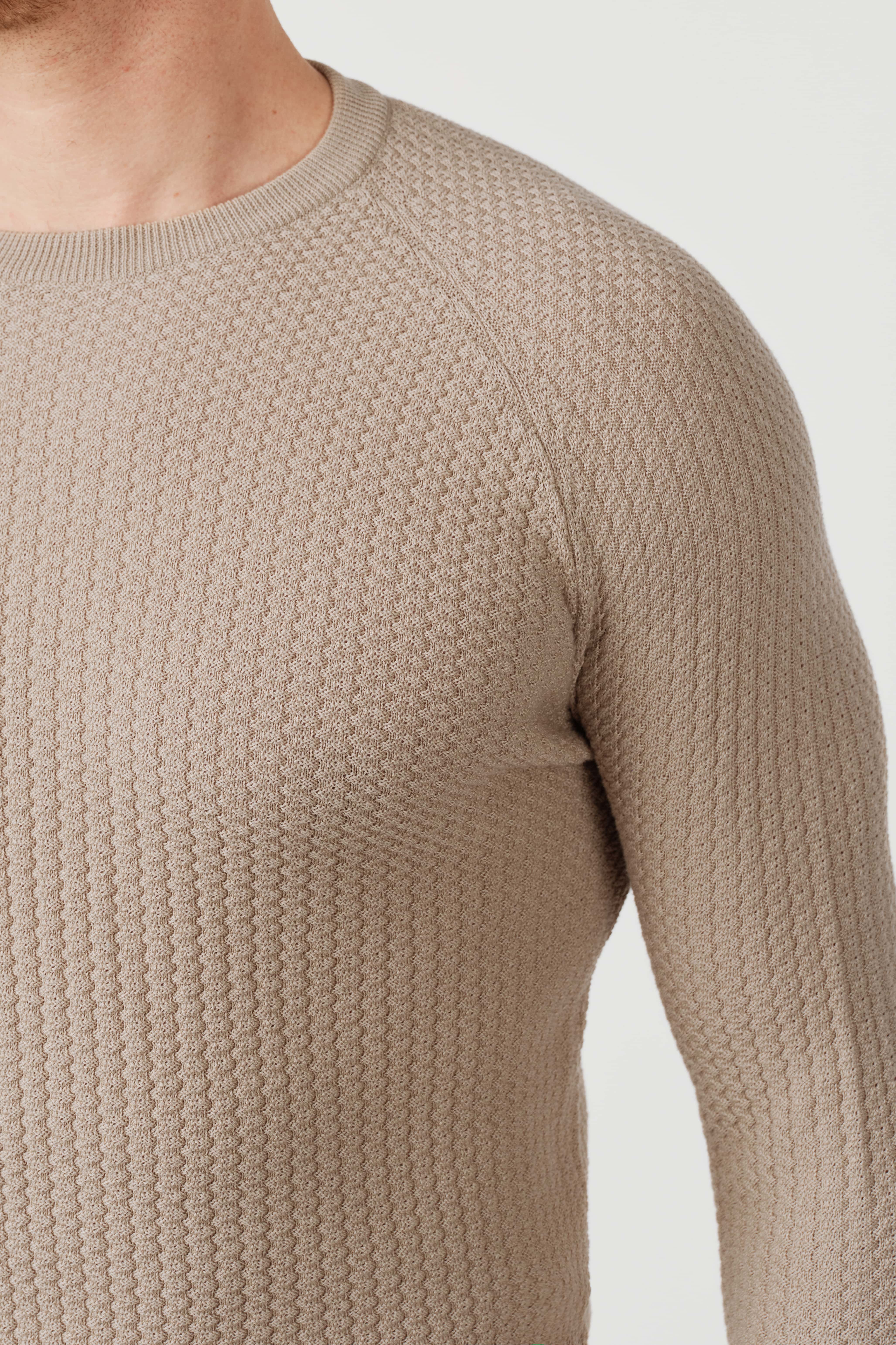 RÆR STUDIOS Pima Cotton Knit Sweater Sand