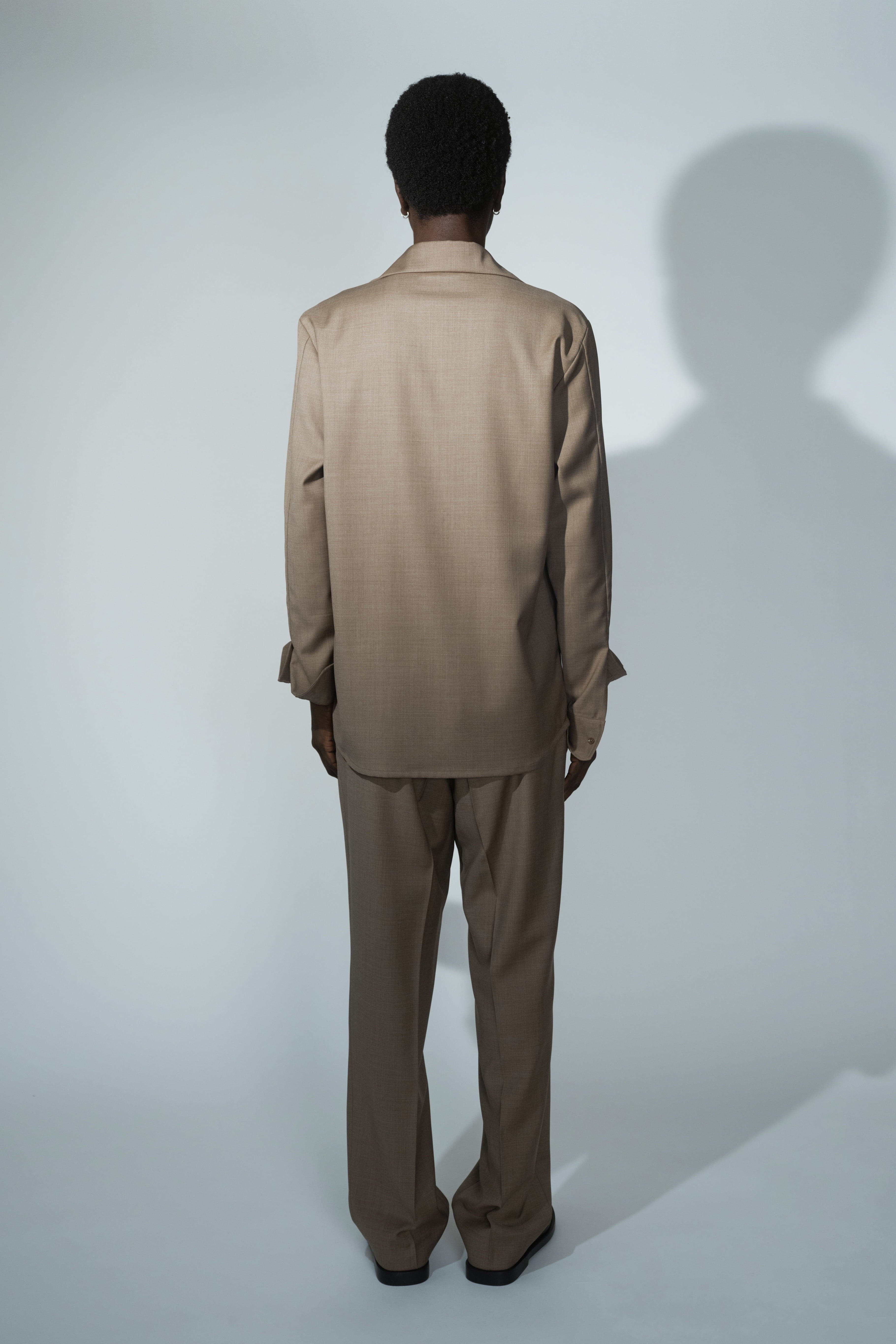 Back view of RÆR STUDIOS x Kevin Lutolf shirt in olive
