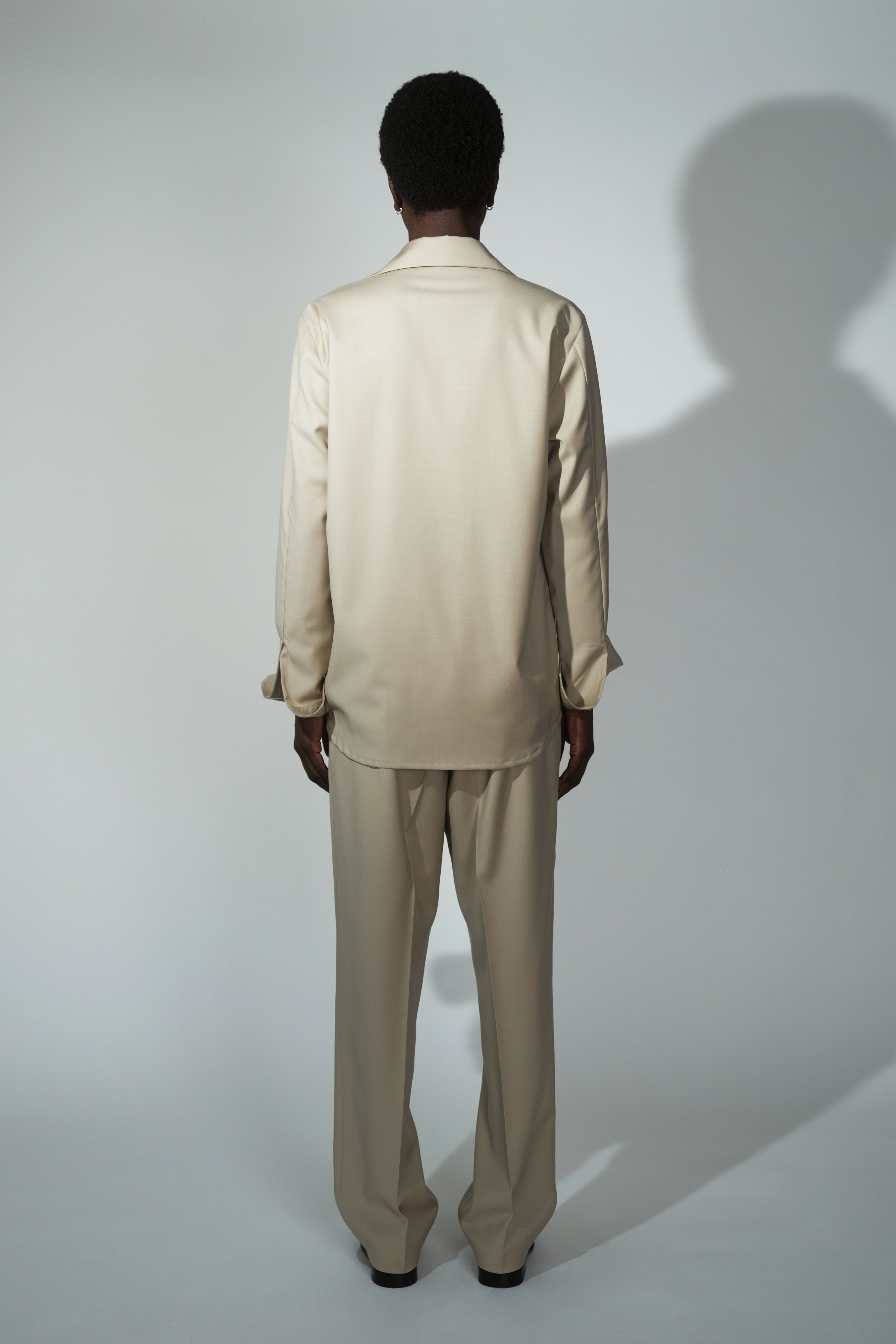 Back view of RÆR STUDIOS x Kevin Lutolf shirt in sage